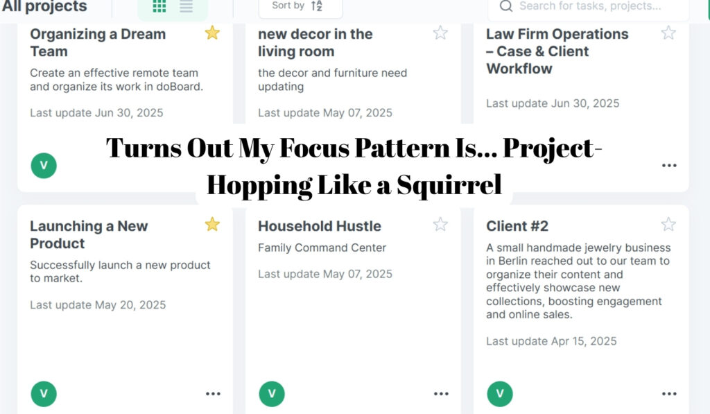 A doBoard task showing how I structure writing time to stay focused and avoid procrastination.