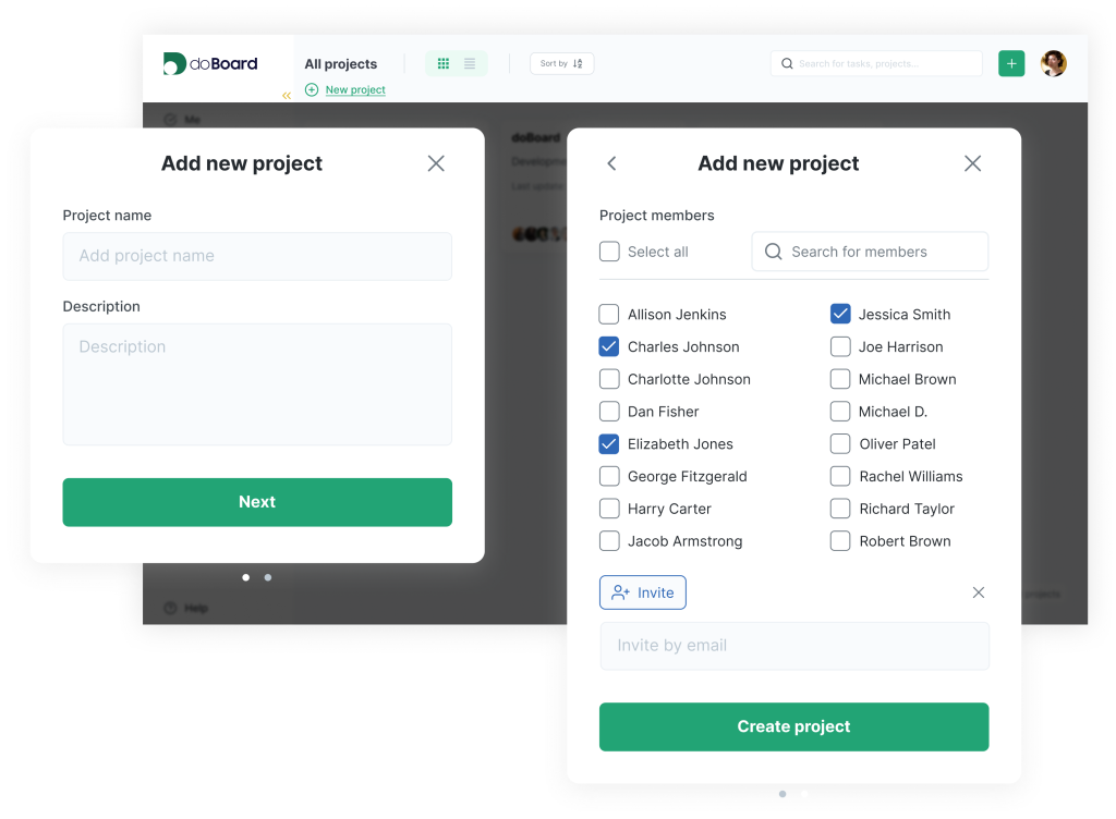 doBoard - new projects